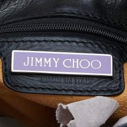 Jimmy Choo Metallic/Black Watersnake Leather and Leather Hobo