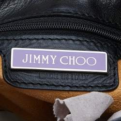 Pre Owned Jimmy Choo Metallic/Black Watersnake Leather and Leather Hobo