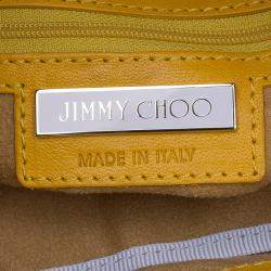 Pre Owned حقيبة جيمي شو ريكي جلد أصفر وحواف جلد ثعبان