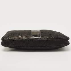 Pre Owned Jimmy Choo Python Embossed Suede Zulu Clutch