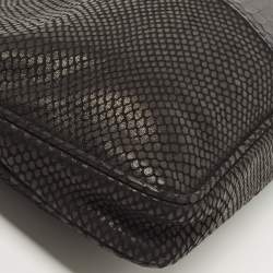 Pre Owned Jimmy Choo Python Embossed Suede Zulu Clutch