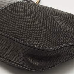 Pre Owned Jimmy Choo Python Embossed Suede Zulu Clutch