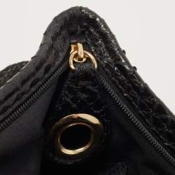 Pre Owned Jimmy Choo Python Embossed Suede Zulu Clutch