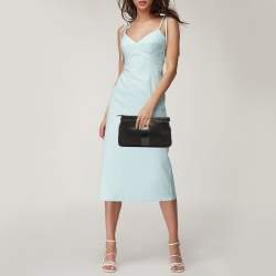 Pre Owned Jimmy Choo Python Embossed Suede Zulu Clutch