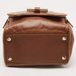 Pre Owned Jimmy Choo Brown Leather Justine Satchel