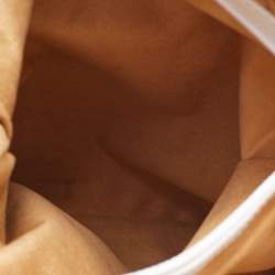 Pre Owned Jimmy Choo White Leather and Suede Large Mave Foldover Clutch