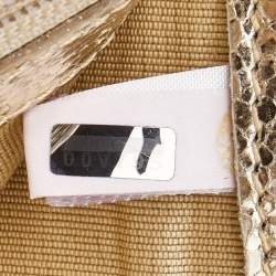 Pre Owned Jimmy Choo Gold Glitter and Leather Reese Continental Clutch