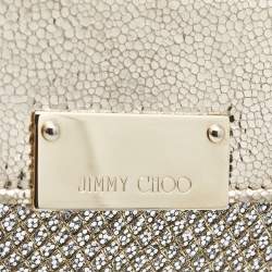 Pre Owned Jimmy Choo Gold Glitter and Leather Reese Continental Clutch