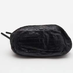 Pre Owned Jimmy Choo Black Python Boho Biker Chain Hobo