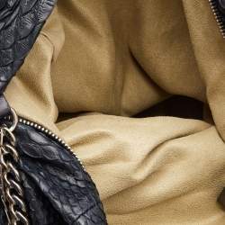 Pre Owned Jimmy Choo Black Python Boho Biker Chain Hobo