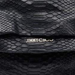 Pre Owned Jimmy Choo Black Python Boho Biker Chain Hobo