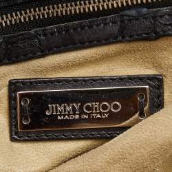 Pre Owned Jimmy Choo Black Python Boho Biker Chain Hobo