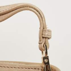 Pre Owned Jimmy Choo Gold Shimmer Suede Alara Wristlet Clutch