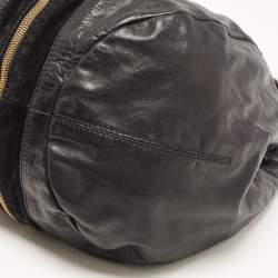 Pre Owned Jimmy Choo Black Leather and Suede Mandah Expandable Bag