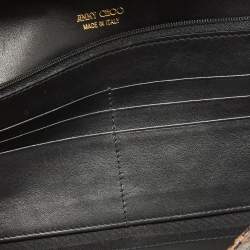 Jimmy Choo Beige/Brown Lizard Embossed and Patent Leather Reese Clutch