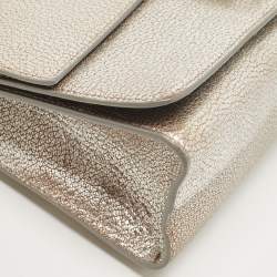 Pre Owned Jimmy Choo Metallic Silver Leather Rebel Shoulder Bag