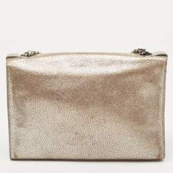 Pre Owned Jimmy Choo Metallic Silver Leather Rebel Shoulder Bag