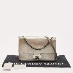 Pre Owned Jimmy Choo Metallic Silver Leather Rebel Shoulder Bag