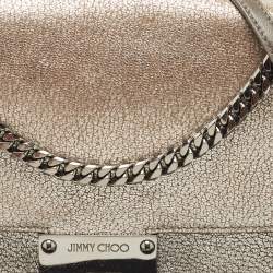 Pre Owned Jimmy Choo Metallic Silver Leather Rebel Shoulder Bag