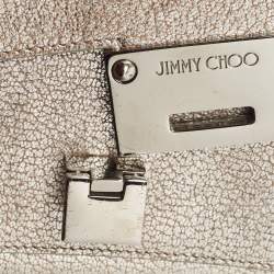 Pre Owned Jimmy Choo Metallic Silver Leather Rebel Shoulder Bag