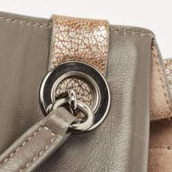 Pre Owned Jimmy Choo Metallic Silver Leather Rebel Shoulder Bag