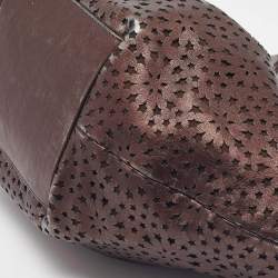 Jimmy Choo Metallic Bronze Perforated Leather Star Tote