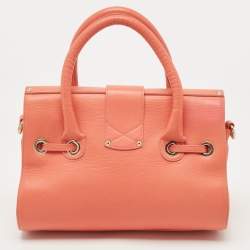 Pre Owned Jimmy Choo Coral Leather Small Rosalie Satchel