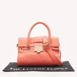 Pre Owned Jimmy Choo Coral Leather Small Rosalie Satchel