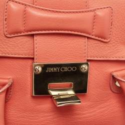 Pre Owned Jimmy Choo Coral Leather Small Rosalie Satchel