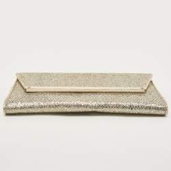 Pre Owned Jimmy Choo Silver/Gold Glitter Margot Chain Clutch