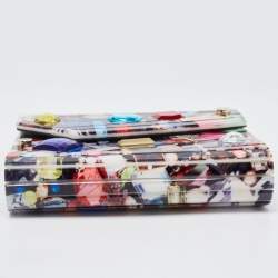 Pre Owned Jimmy Choo Multicolor Acrylic Candy Embellished Chain Clutch