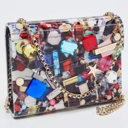 Pre Owned Jimmy Choo Multicolor Acrylic Candy Embellished Chain Clutch