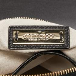Jimmy Choo Black/Gold Leather Studded Oversized Clutch