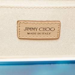 Jimmy Choo Blue Marble Effect Acrylic and Leather Candy Chain Clutch