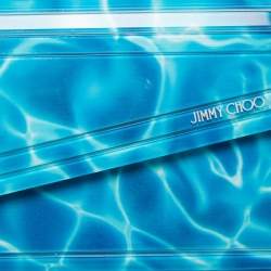 Jimmy Choo Blue Marble Effect Acrylic and Leather Candy Chain Clutch