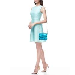 Jimmy Choo Blue Marble Effect Acrylic and Leather Candy Chain Clutch