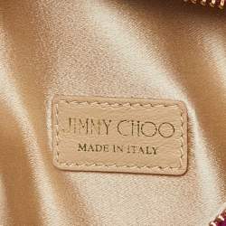 Pre Owned Jimmy Choo Pink Shimmer Suede Chandra Chain Clutch