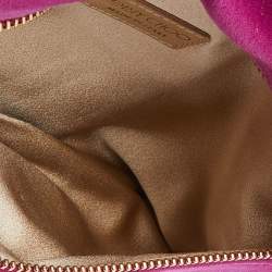 Pre Owned Jimmy Choo Pink Shimmer Suede Chandra Chain Clutch