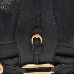 Pre Owned Jimmy Choo Black Leather Troy Chain Shoulder Bag