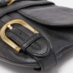 Pre Owned Jimmy Choo Black Leather Troy Chain Shoulder Bag