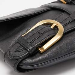 Pre Owned Jimmy Choo Black Leather Troy Chain Shoulder Bag