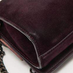 مملوكة مسبقًا Jimmy Choo Purple/Brown Suede and Glitter Rebel Crossbody Bag