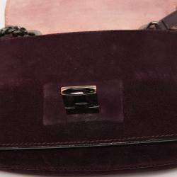 مملوكة مسبقًا Jimmy Choo Purple/Brown Suede and Glitter Rebel Crossbody Bag