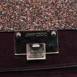 مملوكة مسبقًا Jimmy Choo Purple/Brown Suede and Glitter Rebel Crossbody Bag