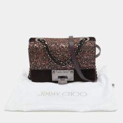 مملوكة مسبقًا Jimmy Choo Purple/Brown Suede and Glitter Rebel Crossbody Bag