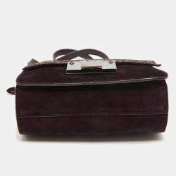 مملوكة مسبقًا Jimmy Choo Purple/Brown Suede and Glitter Rebel Crossbody Bag