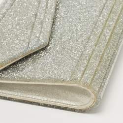 Pre Owned Jimmy Choo Silver Glitter Acrylic and Leather Candy Chain Clutch 