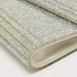 Pre Owned Jimmy Choo Silver Glitter Acrylic and Leather Candy Chain Clutch 