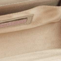 Pre Owned Jimmy Choo Silver Glitter Acrylic and Leather Candy Chain Clutch 