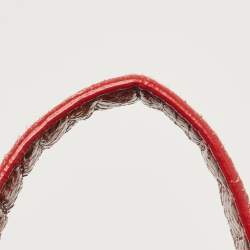 Pre Owned Jimmy Choo Red/Black Watersnake Leather Lohla Jane Hobo 